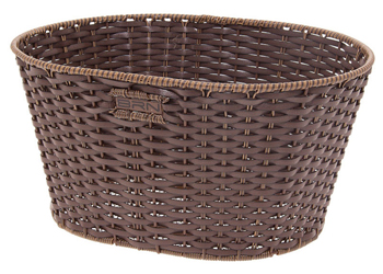 brn vintage Cesto Eco-Pelle Ovale